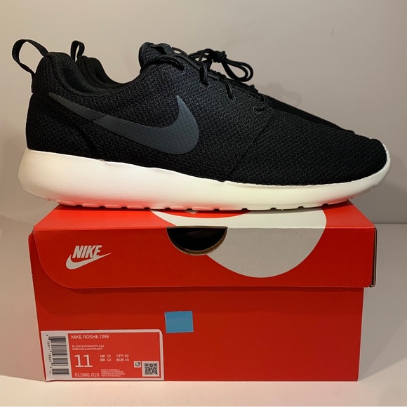 SOLD[BRAND NEW] NIKE ROSHE RUN BLACK ANTHRACITE SAIL MENS SHOES SIZE 11 SNEAKERS - Picture 4 of 11